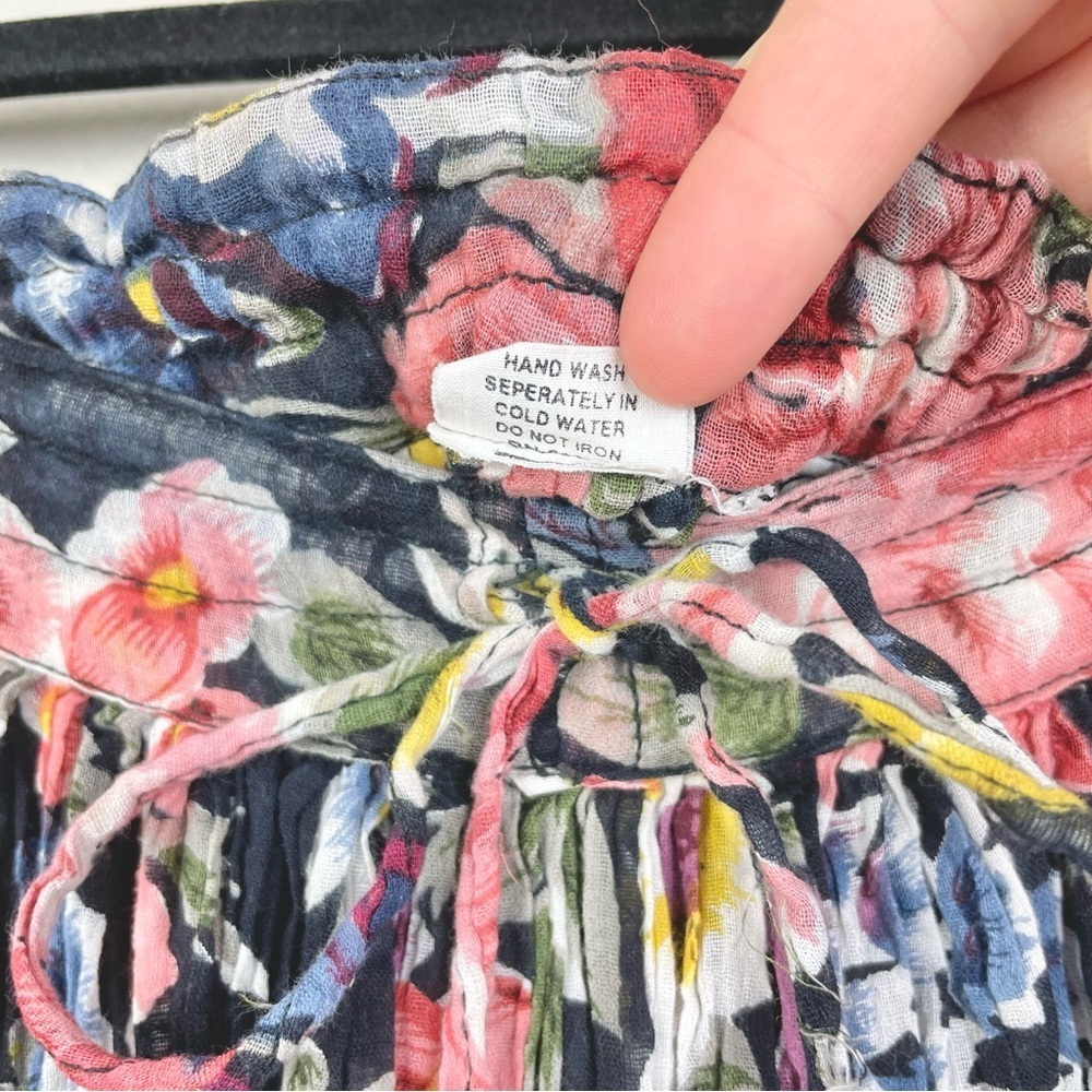 VTG Women's Free Size 100% Cotton Adjustable Waist Flowy Skirt Colorful Bohemian - Picture 9 of 16